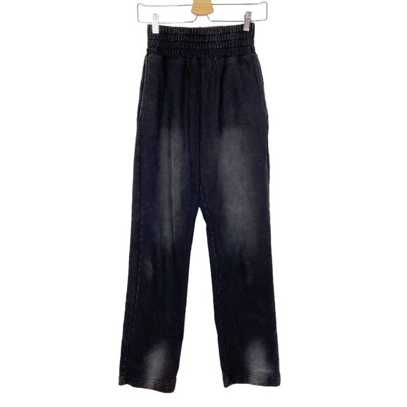 Comess Studios Sun Fade French Terry Wide Leg Black Sweatpants Size Large - Picture 1 of 8